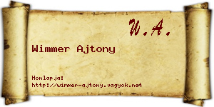 Wimmer Ajtony névjegykártya
